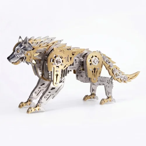 Mechanical Wolf 3D Metal Model Kit DIY Articulated Puzzle for Adults and Kids